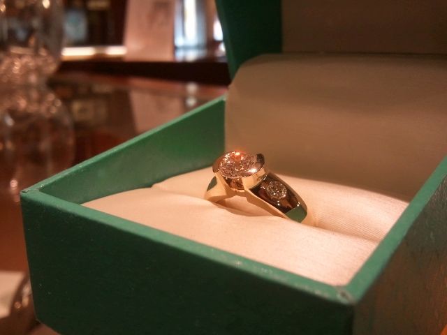 Bezel set diamond ring